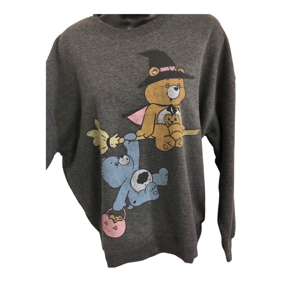 Care‎ Bears oversized gray sweatshirt with care bear riding on a broom size XS - Picture 9 of 12